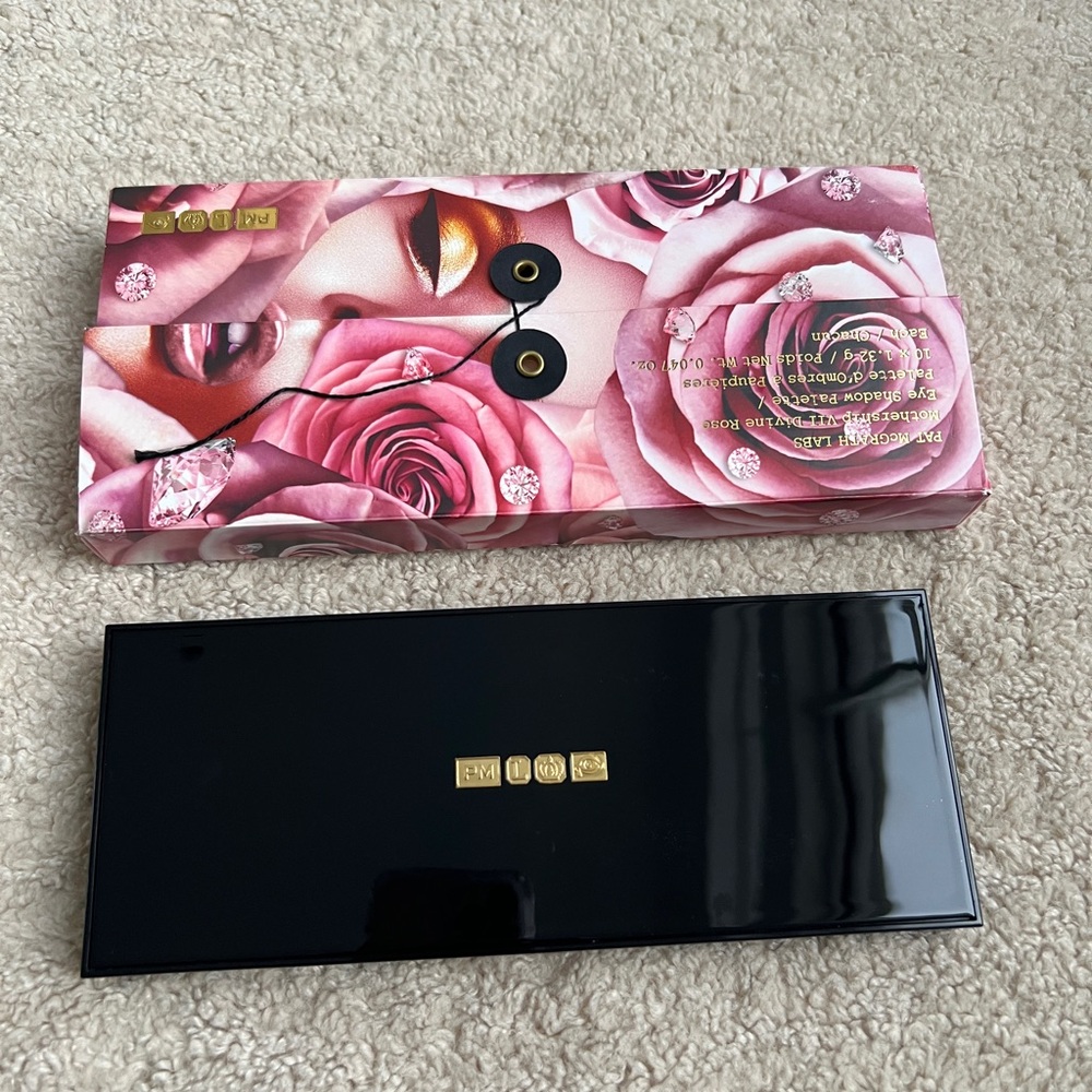 Brand New Pat McGrath Luxurious Black Palette with Pink Floral Box